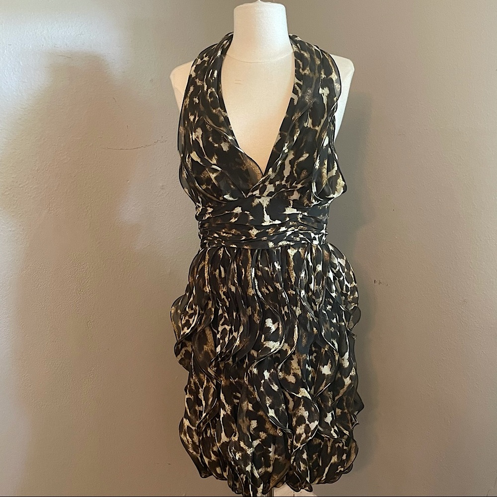 Calvin Klein Ruffle Halter Dress.